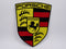 STK22 Sticker Autocollant : logo Porsche écusson Largeur 8.9 cm hauteur 11.5 cm