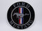 STK2 Sticker Autocollant : logo Ford Mustang rond noir Diamètre environ 10.6 cm