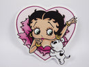 STK40 Sticker Autocollant : logo Betty Boop coeur Largeur 10 cm hauteur 9.9 cm